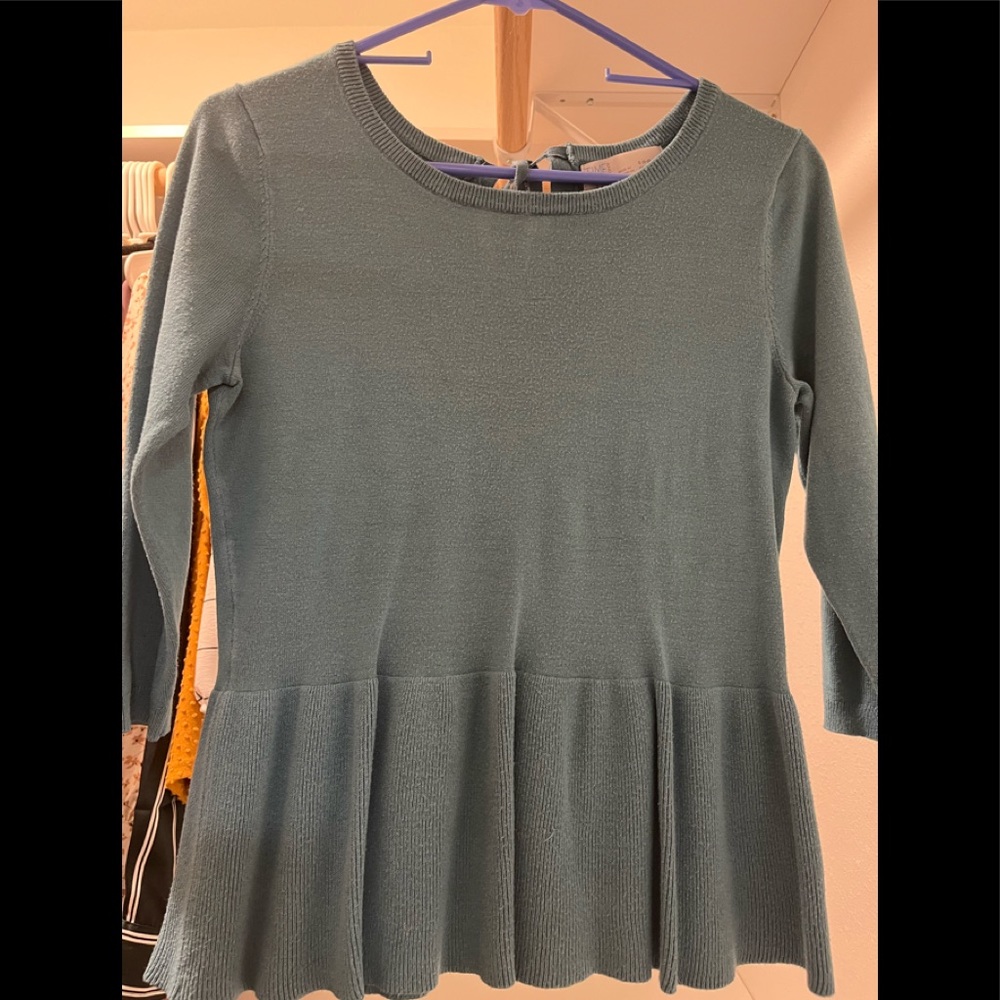 Sky blue peplum blouse